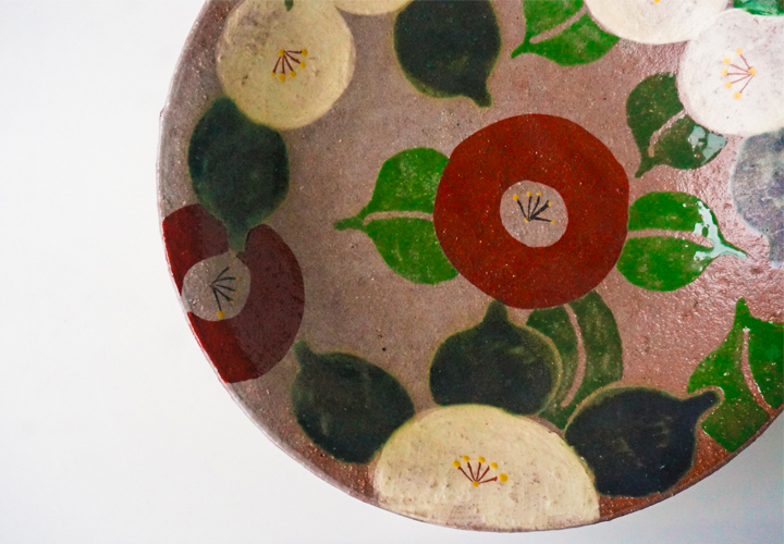 波佐見焼　窯元　陶房青　AO SHOP　吉村陶苑　赤椿　楕円皿