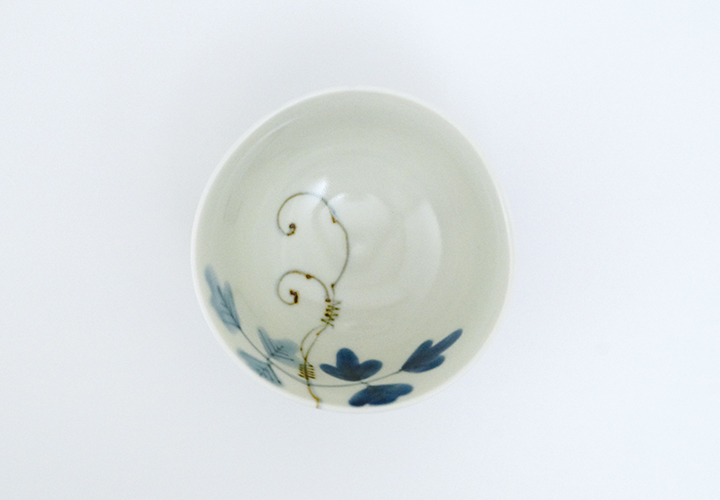 波佐見焼 陶房青 窯元 シダ紋 波渕茶碗（大）【陶房青 AO SHOP】