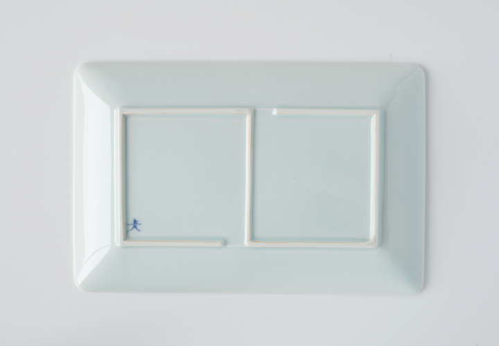 青白波模様の陶器皿 直径22cm 青白波模様の陶器皿 直径22cm S-line 25cmプレート 青白釉 | 白山