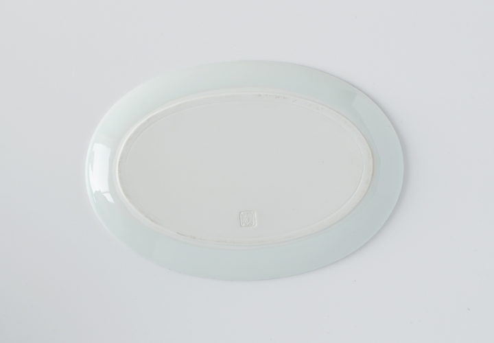 波佐見焼　窯元　陶房青　AO SHOP　吉村陶苑　丸紋十草　楕円皿