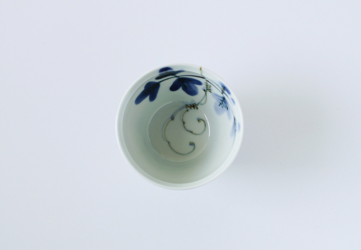 波佐見焼 陶房青 窯元 フリーカップに小鉢に使える染付シダ紋新