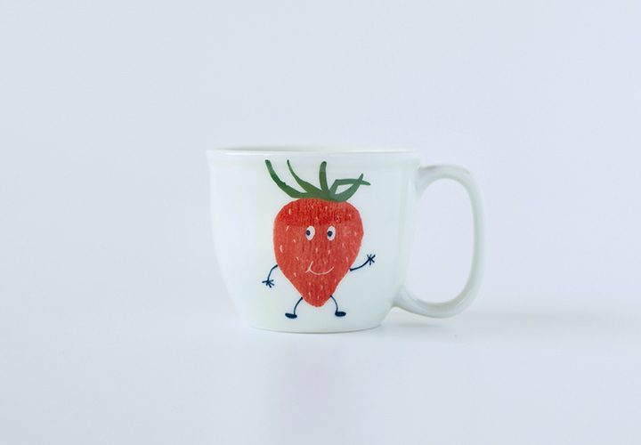 やまぐちあさこさん の イチゴ柄お茶碗＆マグカップ やまぐちあさこさん の イチゴ柄お茶碗＆マグカップ