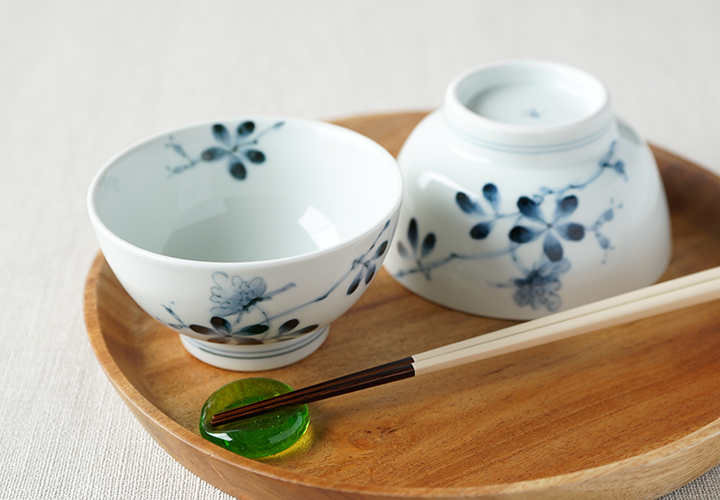 波佐見焼 陶房青 窯元 のばら くらわんか碗（小）【陶房青 AO SHOP】